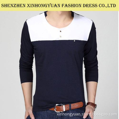 custom v-neck long sleeves t shirt for men print with your logo